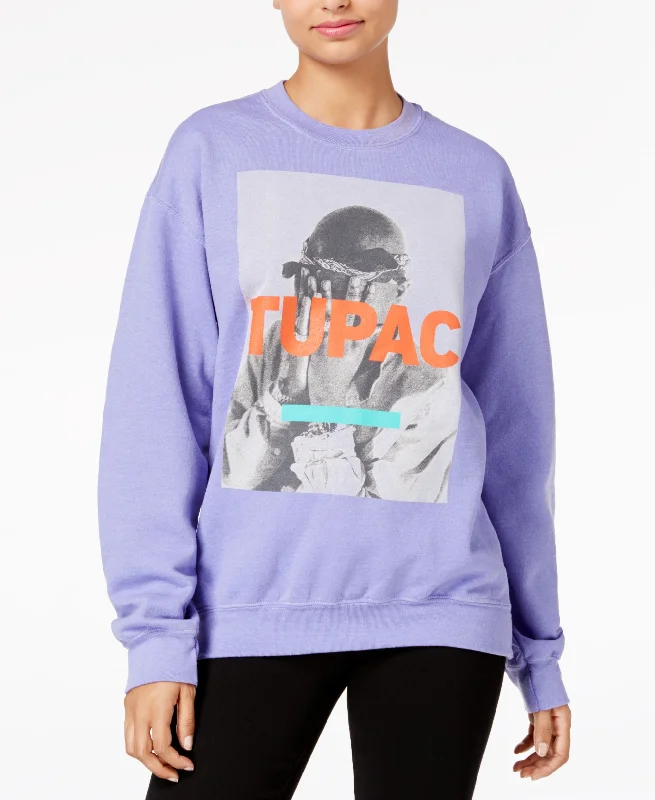 Bravado Juniors Tupac Graphic Sweatshirt Hoodie with Thumb Holes Functional Cozy