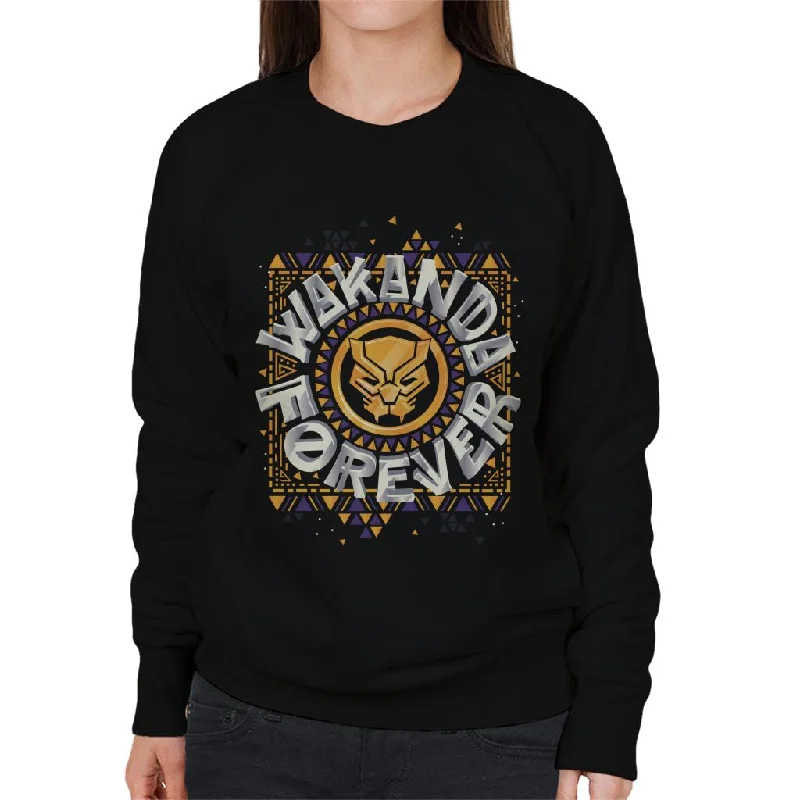 Marvel Black Panther Circle Logo Wakanda Forever Women's Sweatshirt Hoodie with Half-Zip Sporty Casual Marvel Black Panther Circle Logo Wakanda Forever Women's Sweatshirt Hoodie with Half-Zip Sporty Casual