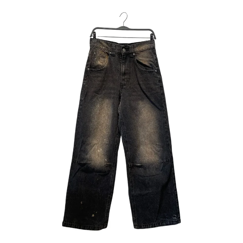 JADED LONDON/Wide Leg Pants/28/Denim/BLK/WASHED OUT Comfortable Fleece Pants
