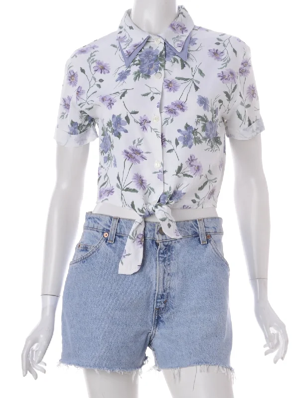 Label Peggy S/S Print Tie Blouse Office-Ready Blouse