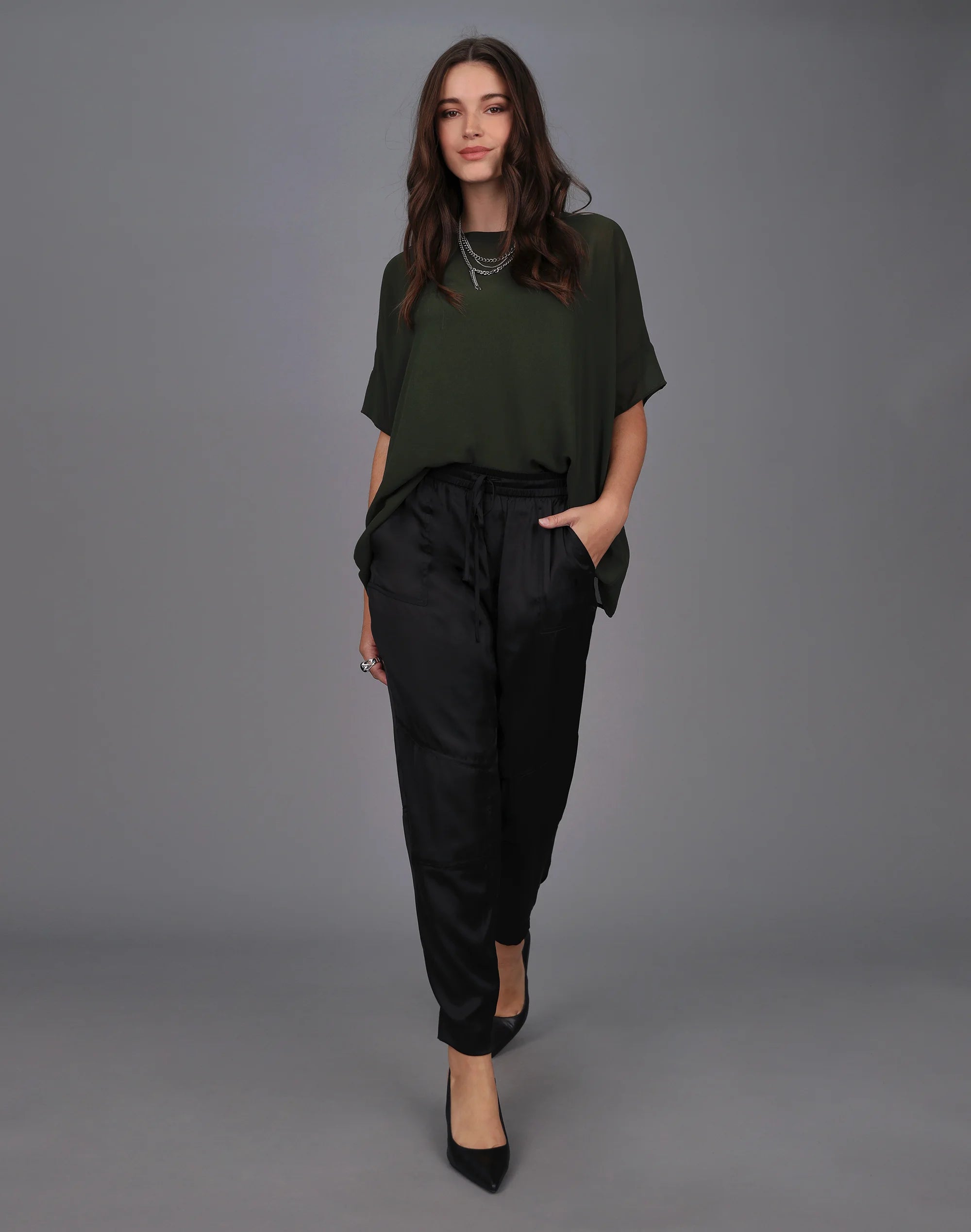 Slouch Satin Pant Soft Stretch Leggings