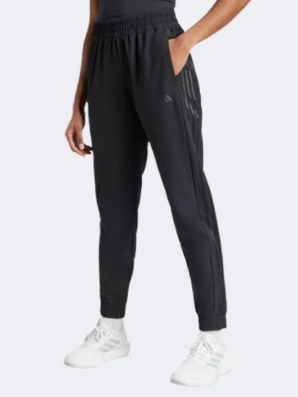 Adidas Pacer All Gym 3 Stripes Women Training Pant Black Soft Sweatpants Style