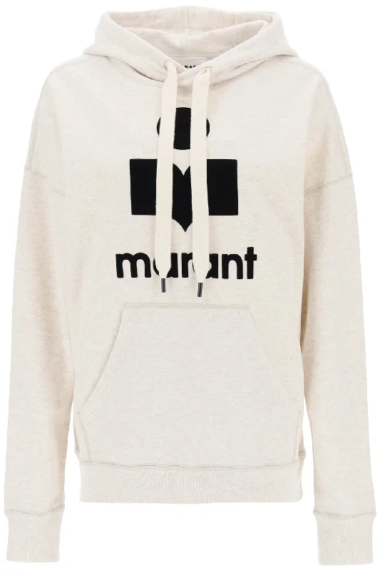 Mansel Hoodie With Flocked Logo  - Grey Hoodie with Neon Bright Vibrant