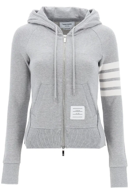 4-bar Hoodie  - Grey Hoodie with Hem Contrast Bold Stylish