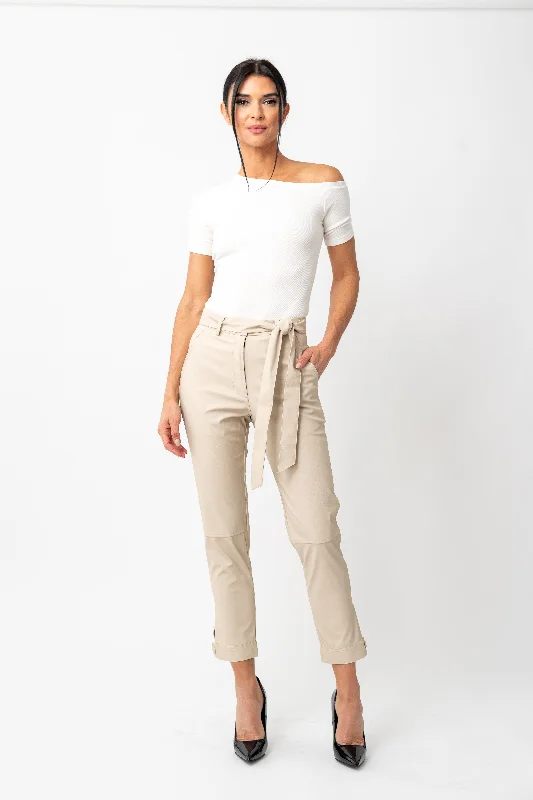 Slouchy Vegan Cropped Pant Classic Straight-Leg Pants