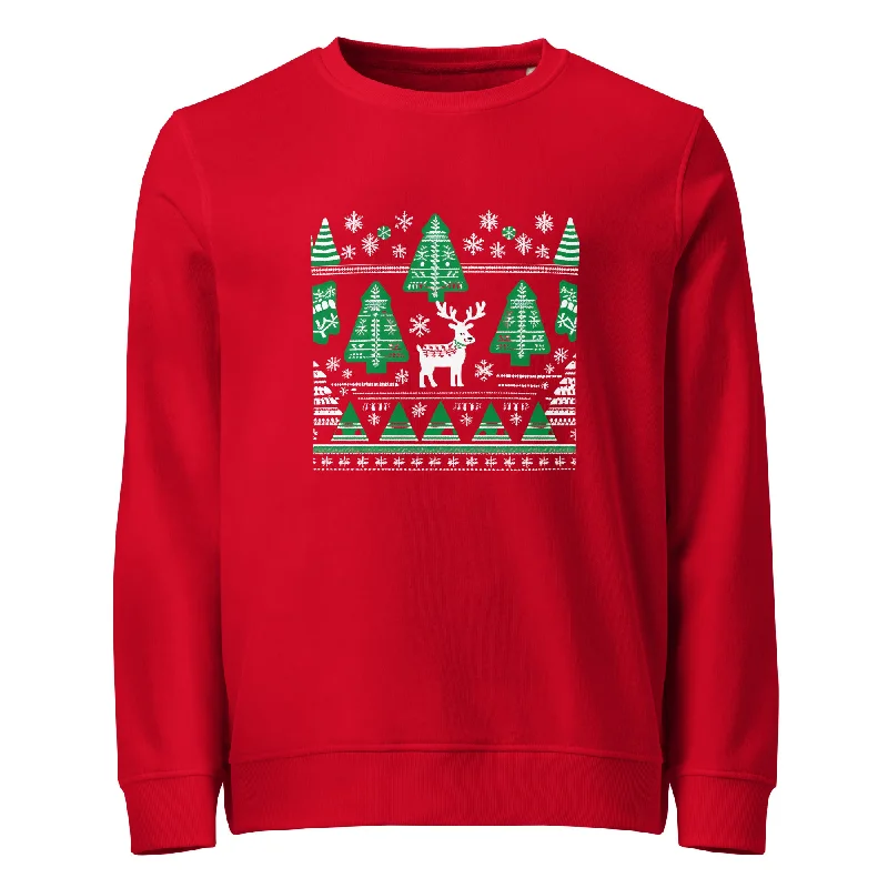 Festive Forest Christmas Graphic Men Organic Sweatshirt Hoodie with Strings Custom Fit Adjustable Festive Forest Christmas Graphic Men Organic Sweatshirt Hoodie with Strings Custom Fit Adjustable