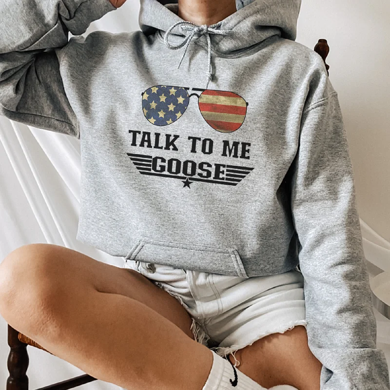 Talk To Me Goose Hoodie Hoodie with Elastic Cuffs Stretchable Comfortable