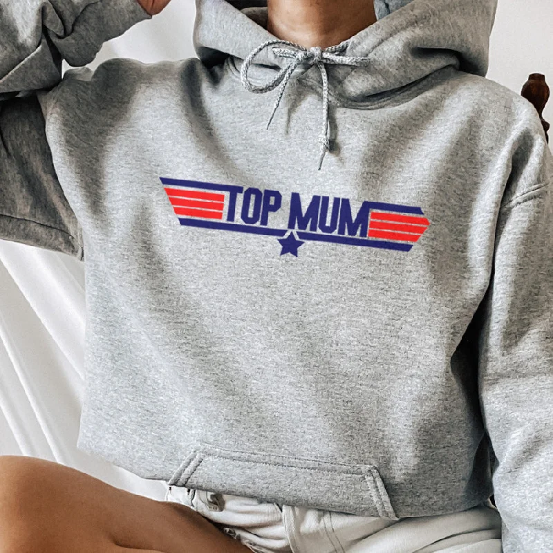 Top Mum Classic Hoodie Hoodie with Button Placket Classic Preppy