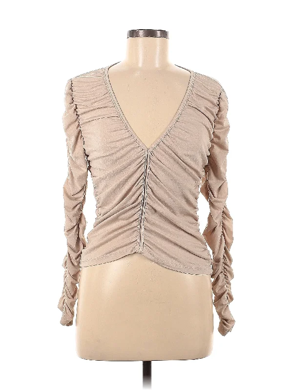 Long Sleeve Blouse Feminine Satin Blouse
