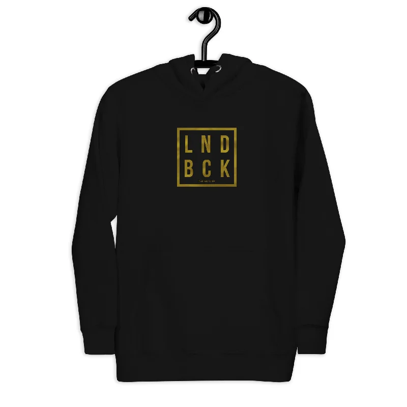 LND BCK Black & Gold Hoodie Hoodie with Longline Fit Extended Stylish