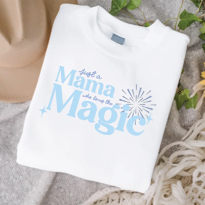 Just A Mama Who Loves The Magic Women's White Sweatshirt Zip Hoodie Drawstring Kangaroo Pocket