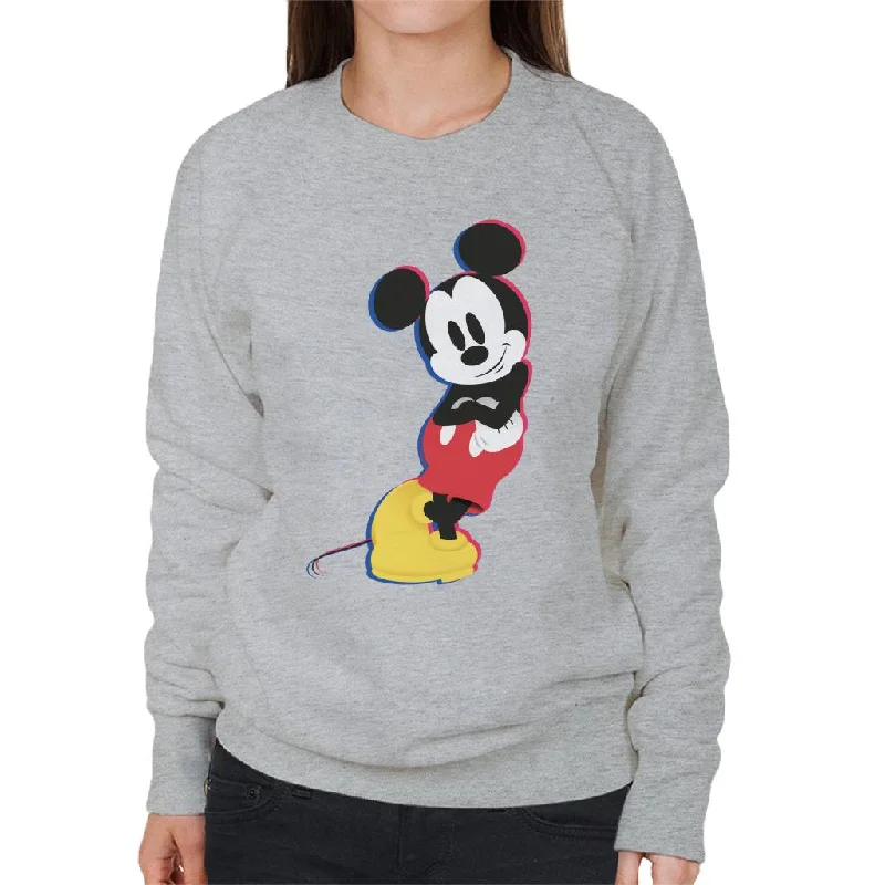 Disney Mickey Mouse Lean Women's Sweatshirt Hoodie with Ribbed Hem Stretchable Secure Disney Mickey Mouse Lean Women's Sweatshirt Hoodie with Ribbed Hem Stretchable Secure