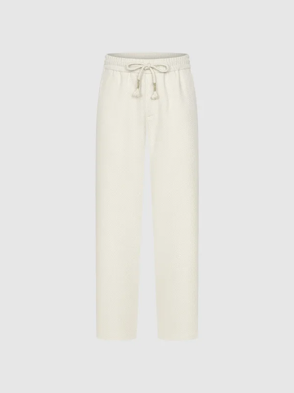 Drawstring Straight Pants Soft Cotton Pants