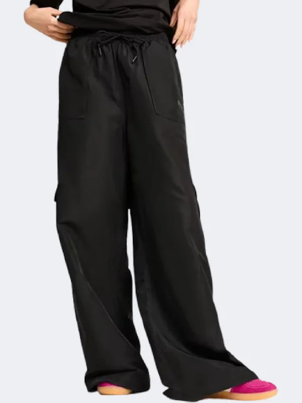 Puma Dare To Midnight Motion Women Lifestyle Pant Black Formal Wide-Leg Pants