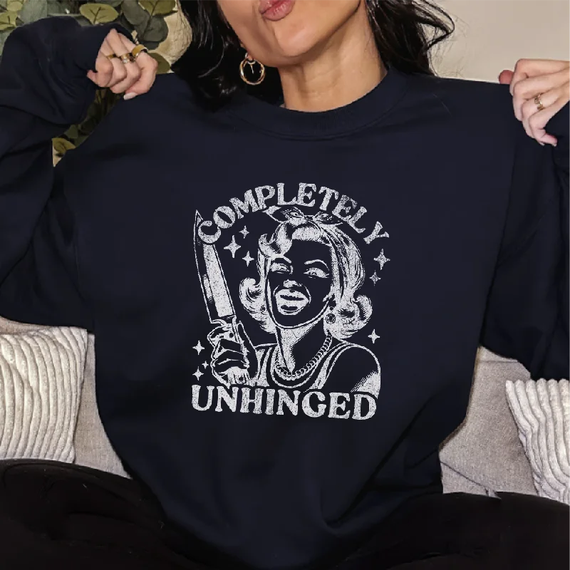 Completely Unhinged Distressed Sweatshirt Hoodie with Button Classic Timeless