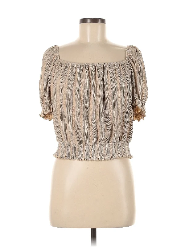 Short Sleeve Blouse Semi-Sheer Blouse