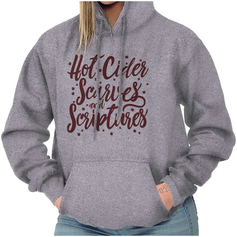 Cider Scarves Scriptures Hoodie Hoodie with Hem Raw Edge Edgy Unfinished