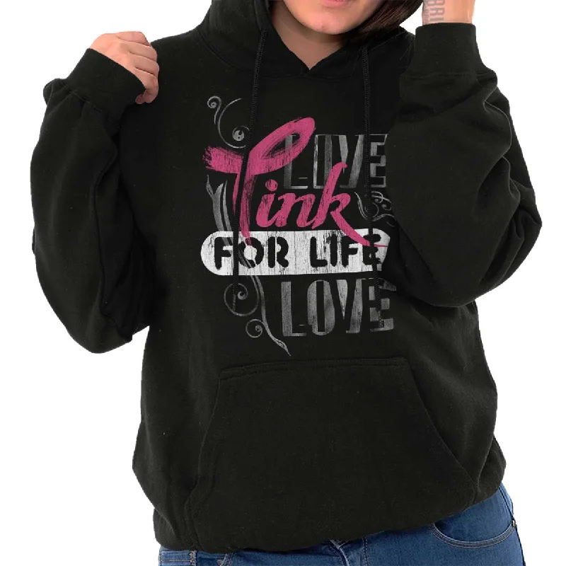 Pink For Life Hoodie Hoodie with Button Classic Timeless