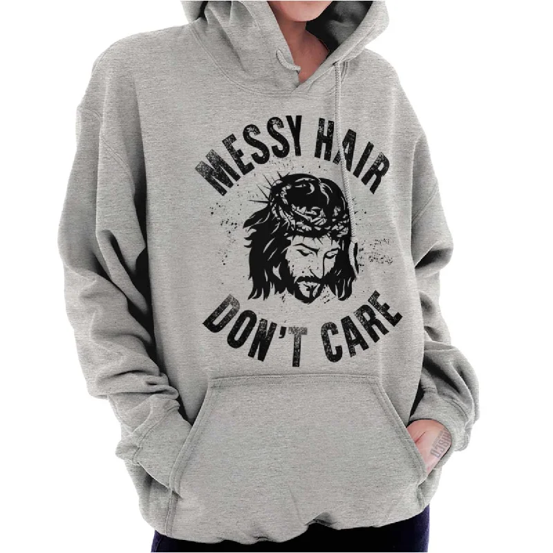 Messy Hair Jesus Hoodie Hoodie with Color Block Contrast Stylish