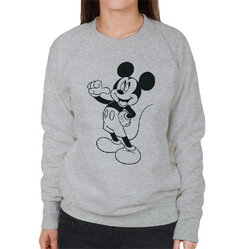 Disney Mickey Mouse Classic Black Sketch Women's Sweatshirt Oversized Hoodie Comfort Casual Disney Mickey Mouse Classic Black Sketch Women's Sweatshirt Oversized Hoodie Comfort Casual