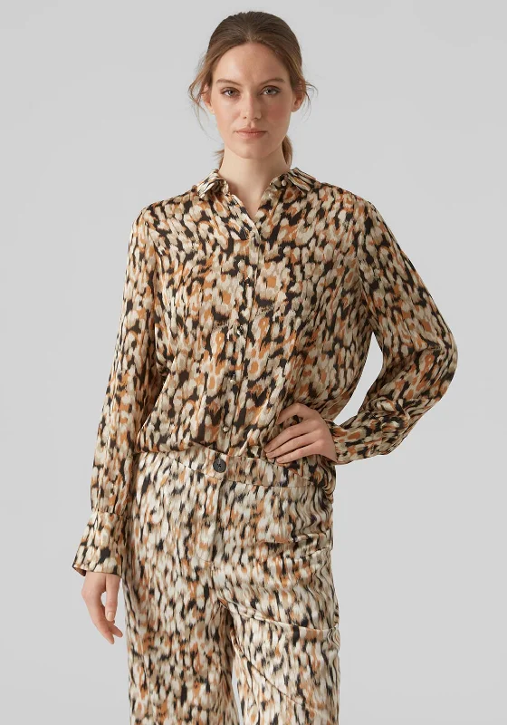 Vero Moda Emma Print Blouse, Birch Sleeveless Summer Blouse