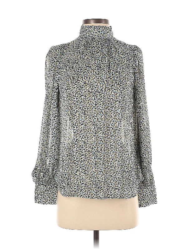 Long Sleeve Blouse Drape Neck Blouse