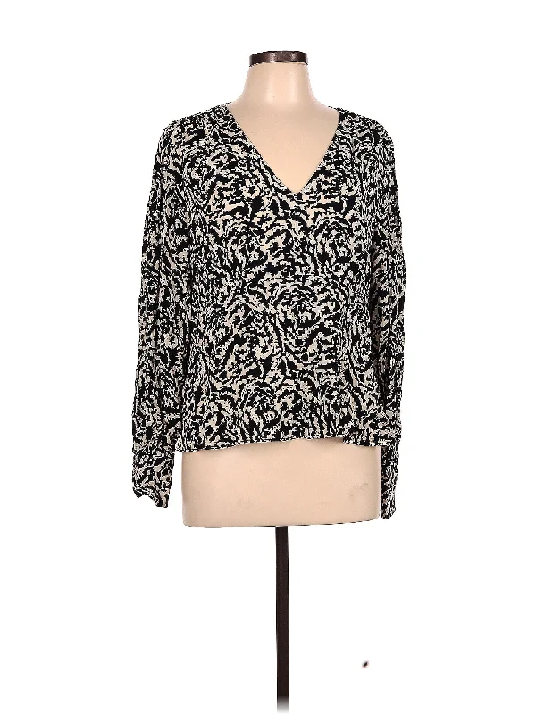 Long Sleeve Blouse Oversized Silk Blouse