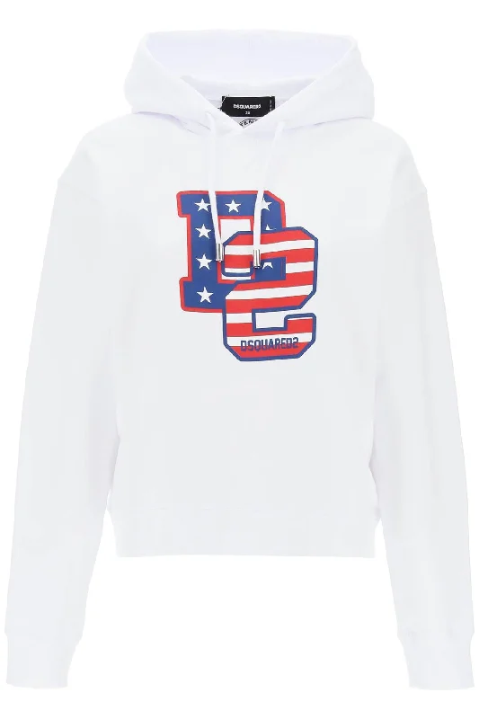 Cool Fit Hoodie With Graphic Print  - White Hoodie with Emblem Brand Identity