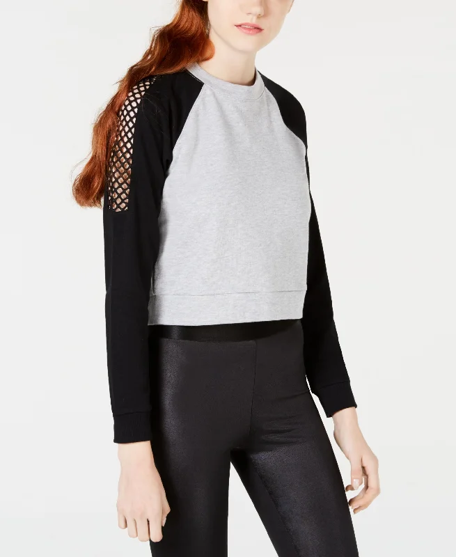 Juniors' Colorblocked Mesh-Trim Sweatshirt Hoodie with Belted Waist Structured Tailored Juniors' Colorblocked Mesh-Trim Sweatshirt Hoodie with Belted Waist Structured Tailored