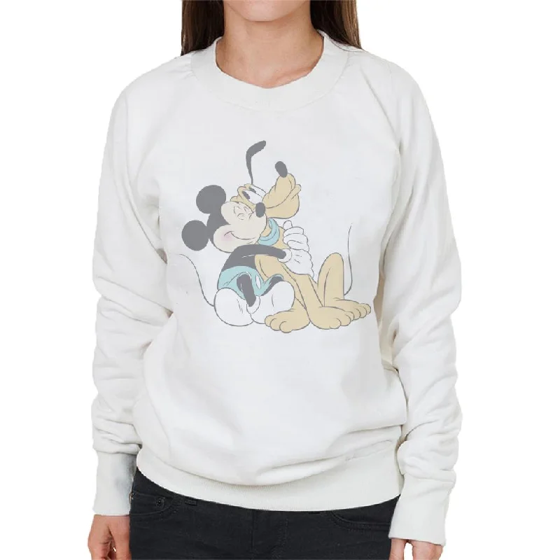 Disney Mickey Mouse Pluto Hug Women's Sweatshirt Hoodie with Drawcord Adjustable Secure Disney Mickey Mouse Pluto Hug Women's Sweatshirt Hoodie with Drawcord Adjustable Secure