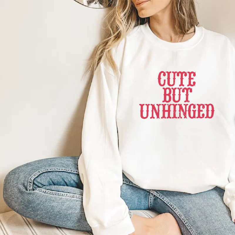 Cute But Unhinged Women's Sweatshirt Hoodie with Illustration Artistic Creative