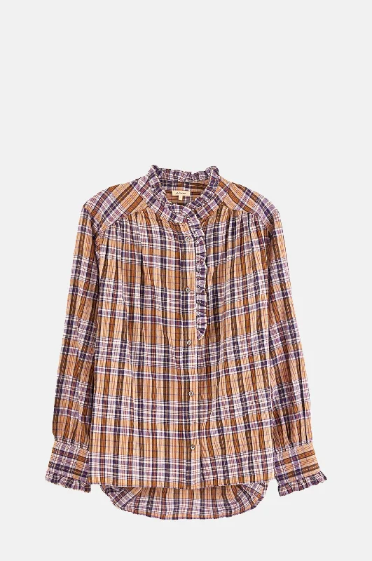 Claudia Blouse Check A Oversized Silk Blouse