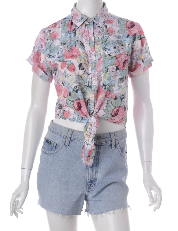 Label Peggy S/S Print Tie Blouse Smart Business Blouse