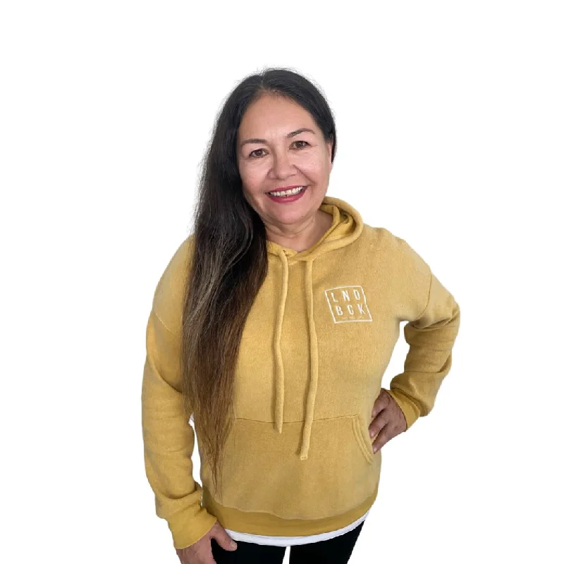 LND BCK Embroidered Fleece Hoodie Hoodie with Tie-Dye Psychedelic Retro