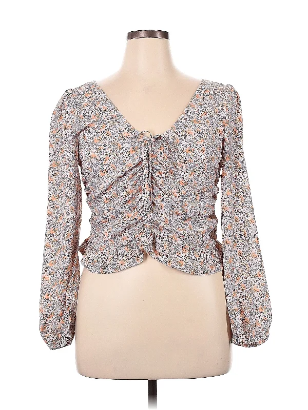 Long Sleeve Blouse Satin Bow Blouse