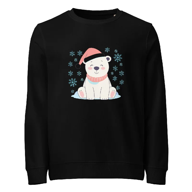Polar Paradise Christmas Graphic Women Organic Sweatshirt Hoodie with Typography Text Message Polar Paradise Christmas Graphic Women Organic Sweatshirt Hoodie with Typography Text Message