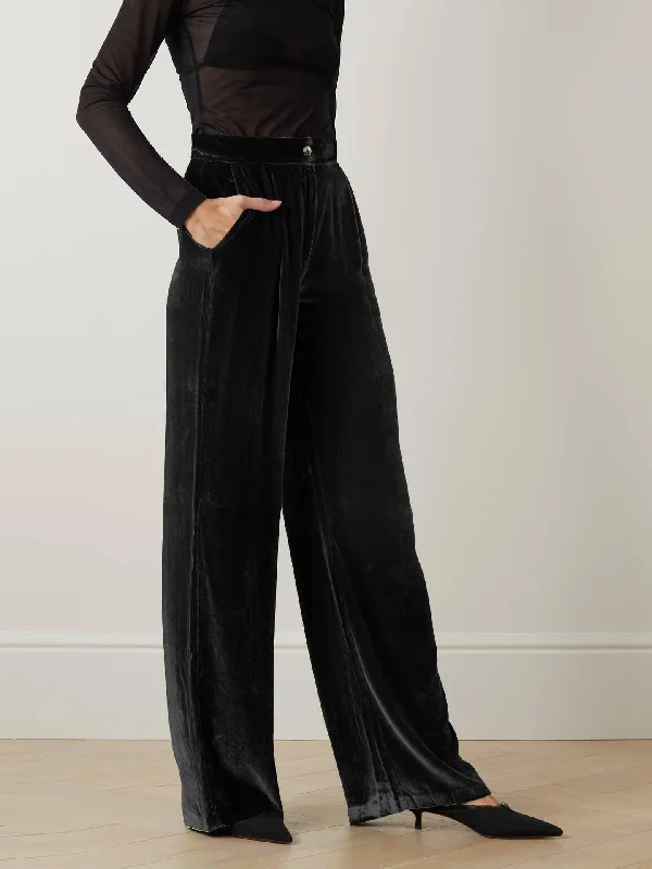 Solid Color Casual Style Wide Leg Velvet Pants GKBE001 Elegant Dress Pants