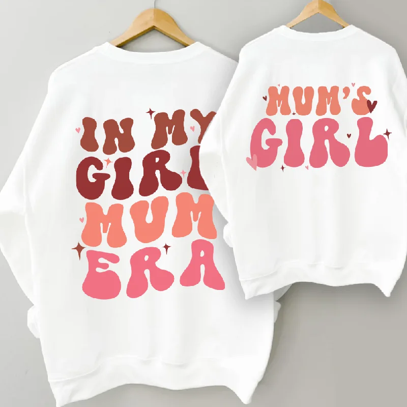 My Girl Mum Era & Mum's Girl Front & Back Logo Sweatshirts Hoodie with Sequins Glamorous Eye-catching My Girl Mum Era & Mum's Girl Front & Back Logo Sweatshirts Hoodie with Sequins Glamorous Eye-catching