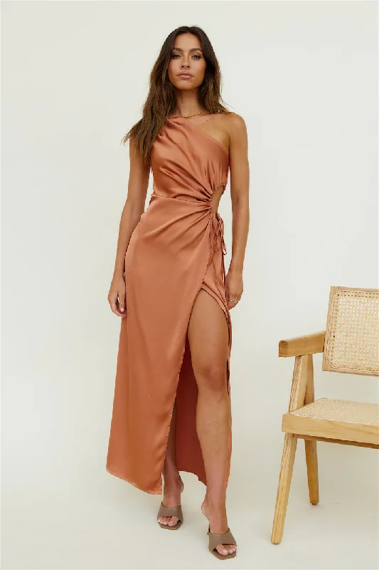 Althea Maxi Dress Brown Trendy Fit-and-Flare Maxi Dress