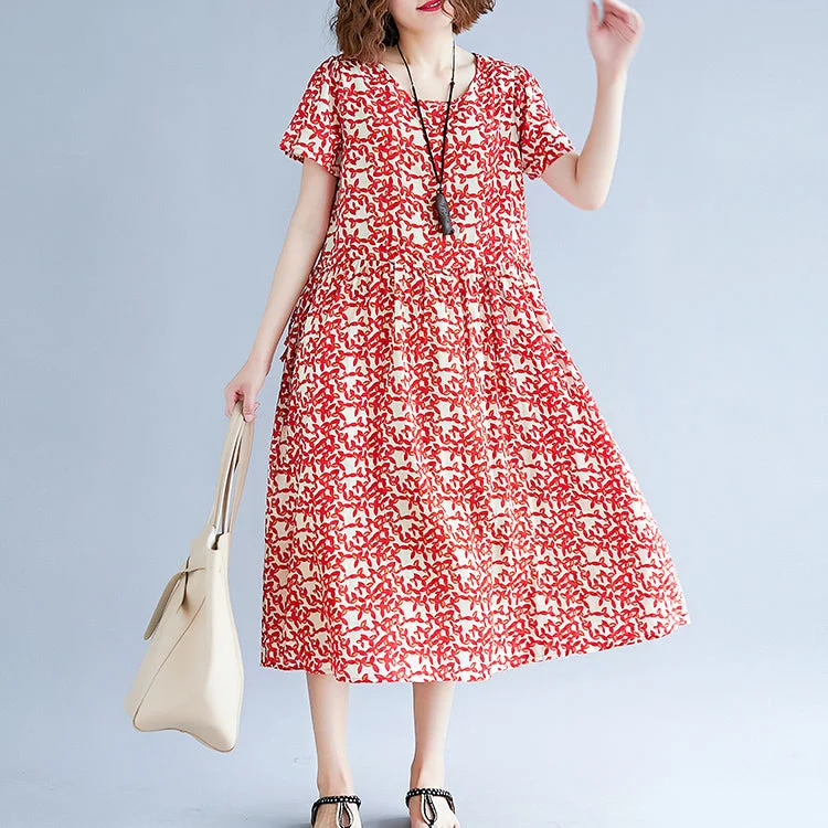 baggy red cotton linen dresses Loose fitting short sleeve print baggy dresses maxi dress 2018 o neck traveling dress Elegant Maxi Dress with Lace baggy red cotton linen dresses Loose fitting short sleeve print baggy dresses maxi dress 2018 o neck traveling dress Elegant Maxi Dress with Lace