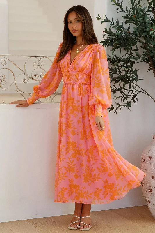 Blissful Getaway Maxi Dress Pink Elegant Lace-Up Maxi Dress