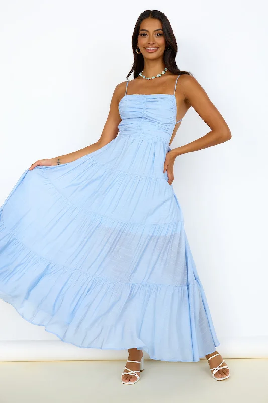 Brooklyn Baby Maxi Dress Blue Fashionable Chiffon Maxi Dress
