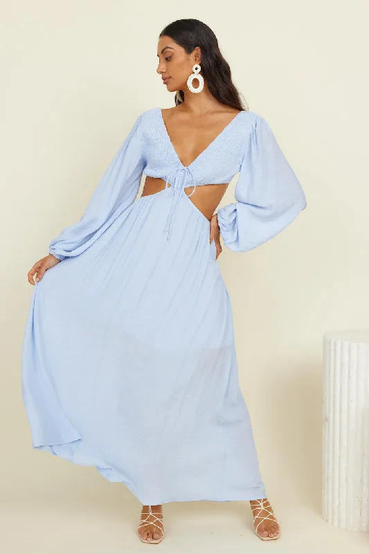 Chase Your Bliss Maxi Dress Blue Trendy Maxi Dress with Straps