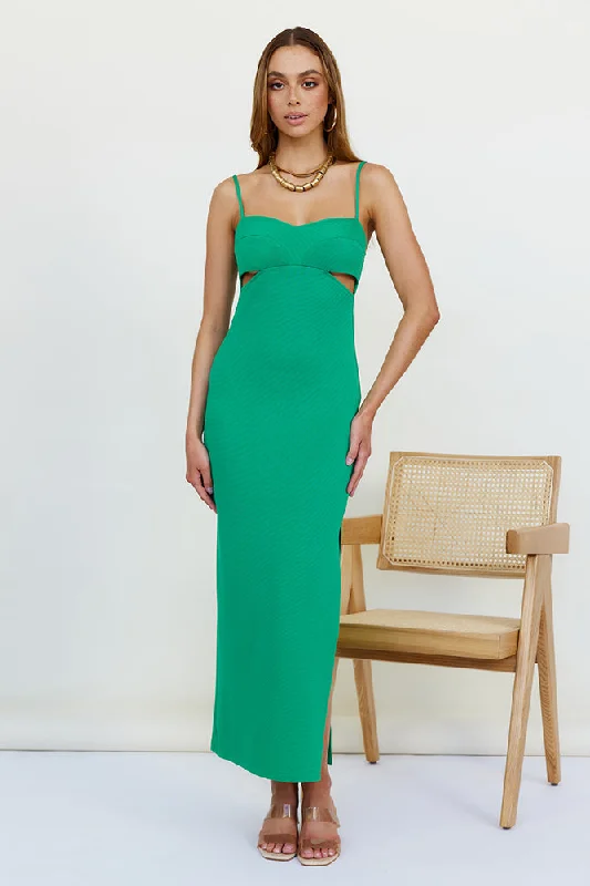 Date Down Maxi Dress Green Classic Strapless Maxi Dress