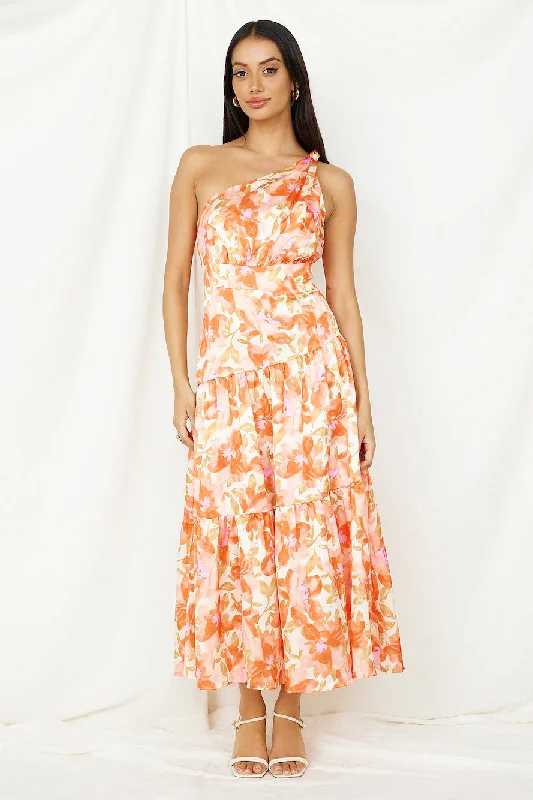 Dream Girl Maxi Dress Orange Fashionable Maxi Dress with Fringe
