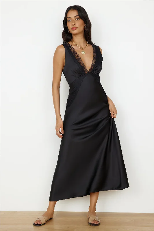Dreaming Desire Maxi Dress Black Comfortable Casual Maxi Dress