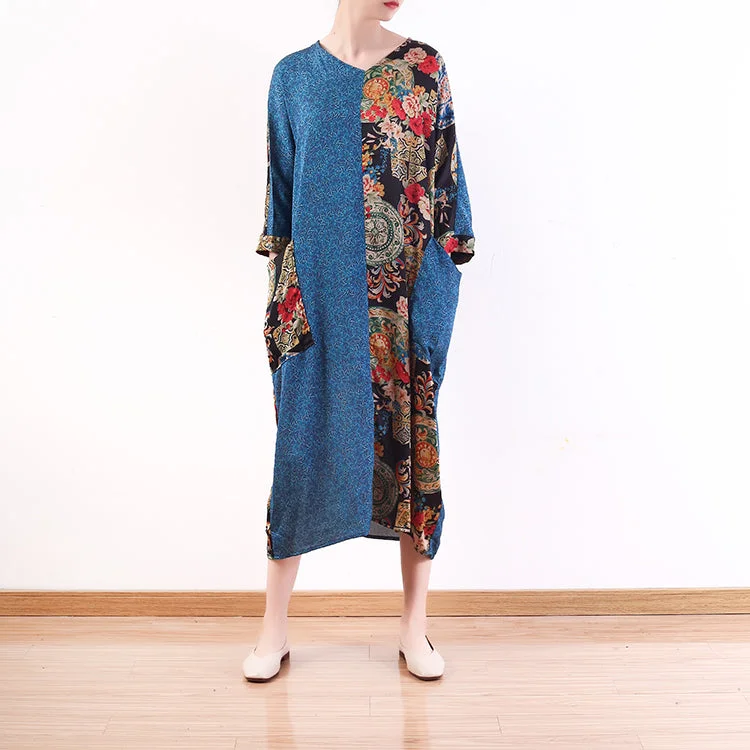 fashion blue natural chiffon dress casual patchwork prints caftans fine silk o neck maxi dresses Elegant Maxi Dress with Lace fashion blue natural chiffon dress casual patchwork prints caftans fine silk o neck maxi dresses Elegant Maxi Dress with Lace