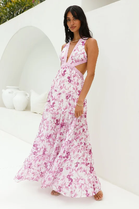 Fashion Forward Maxi Dress Purple Stylish Off-Shoulder Maxi Dress