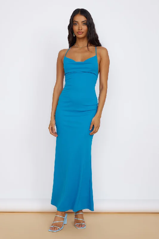 Infinite Blessings Maxi Dress Blue Classic A-Line Maxi Dress