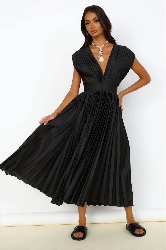 Iridescent Nights Maxi Dress Black Cozy Longline Maxi Dress